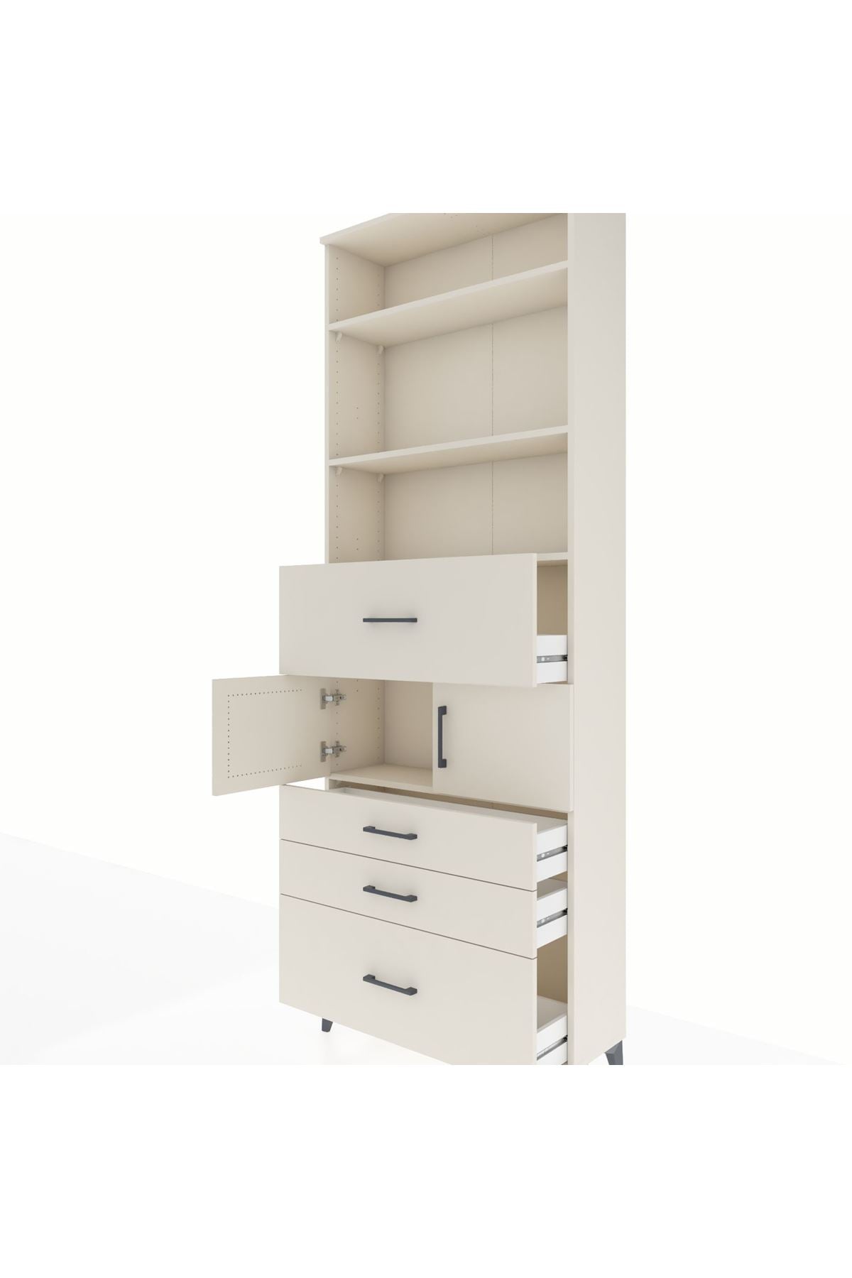 Arges Dolap 4 Raflı 4 Çekmeceli 2 Kapaklı 88x30x243 - S33M176V1A