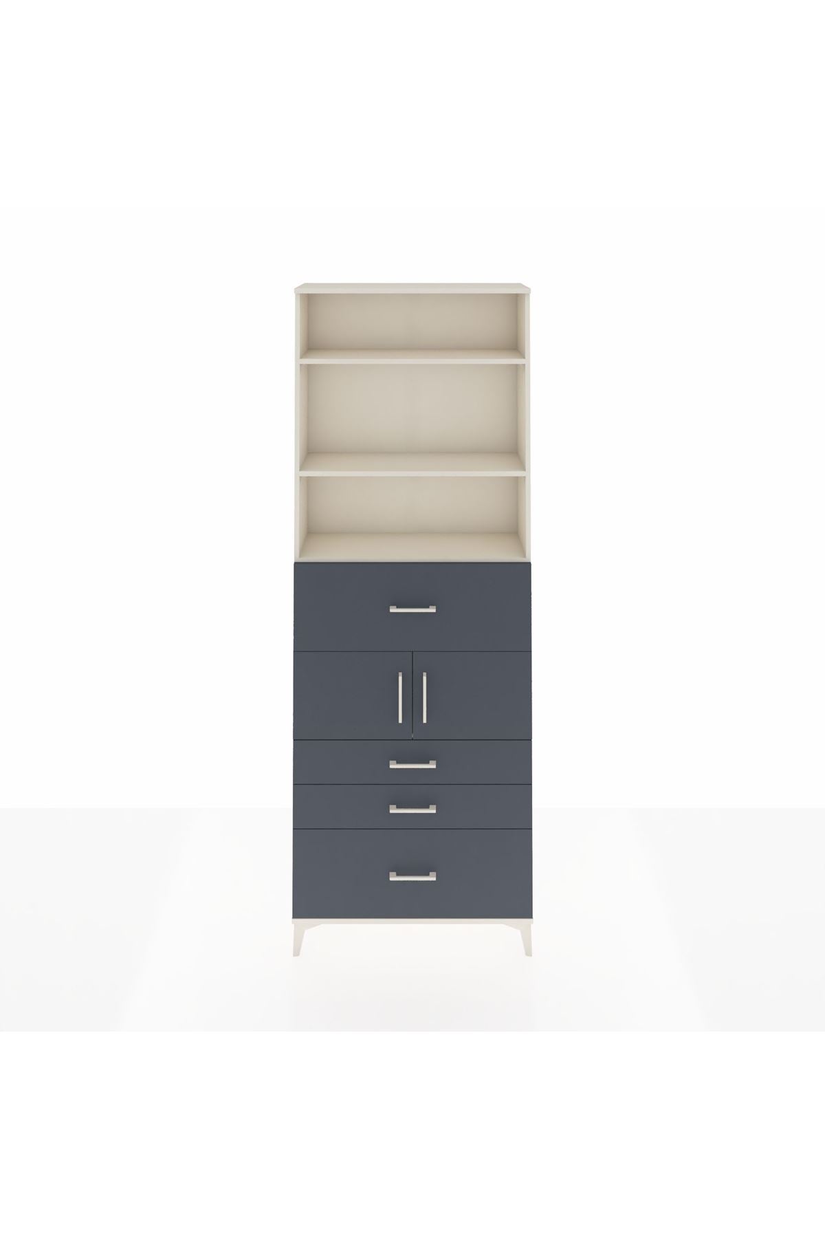 Arges Dolap 4 Raflı 4 Çekmeceli 2 Kapaklı 88x30x243 - S33M176V2A