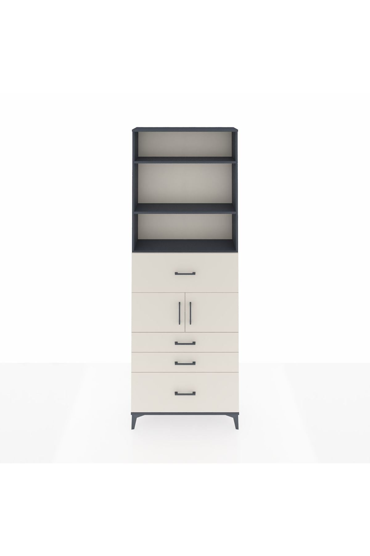 Arges Dolap 4 Raflı 4 Çekmeceli 2 Kapaklı 88x30x243 - S33M176V4A