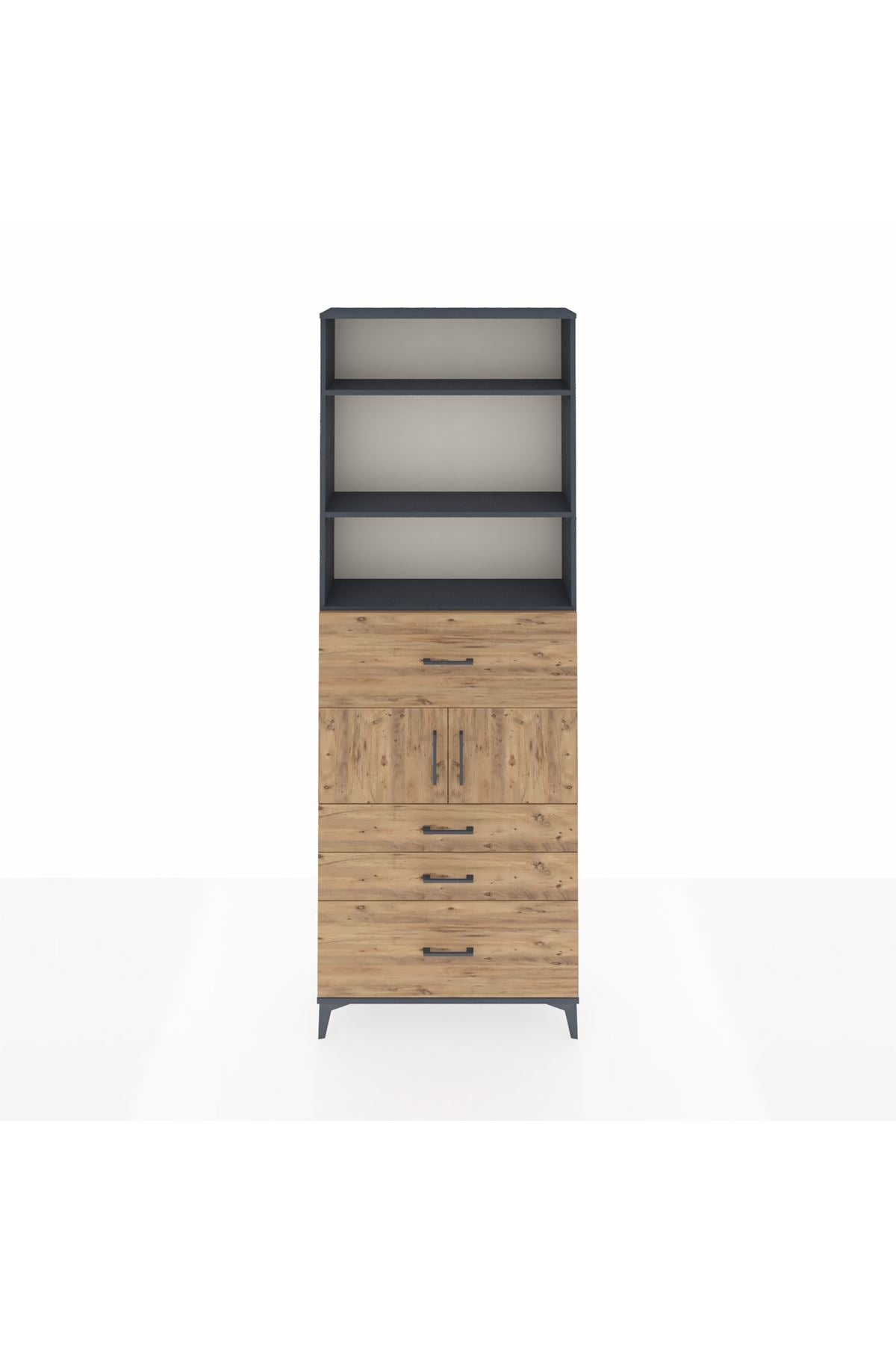 Arges Dolap 4 Raflı 4 Çekmeceli 2 Kapaklı 88x30x243 - S33M176V6A
