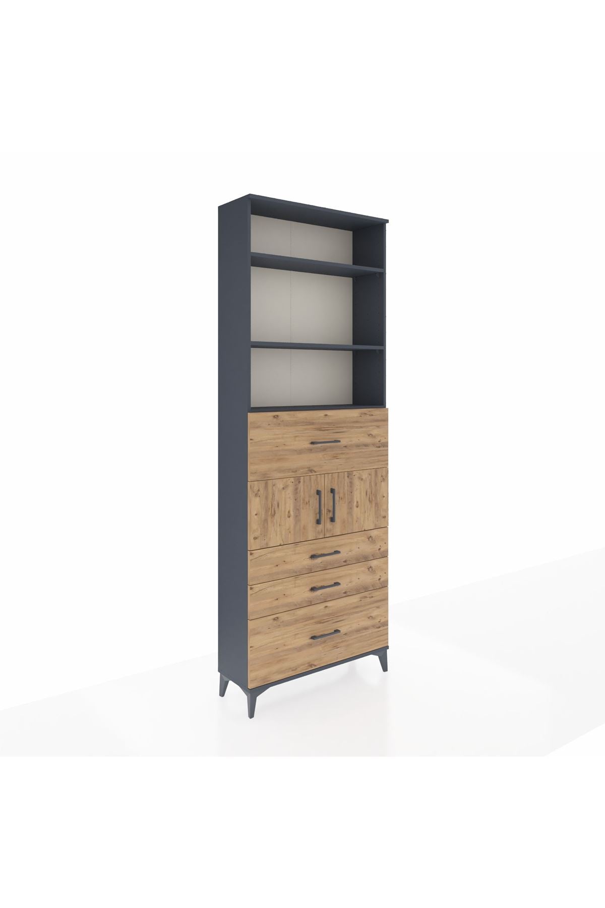 Arges Dolap 4 Raflı 4 Çekmeceli 2 Kapaklı 88x30x243 - S33M176V6A