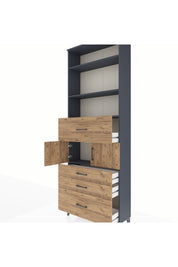 Arges Dolap 4 Raflı 4 Çekmeceli 2 Kapaklı 88x30x243 - S33M176V6A