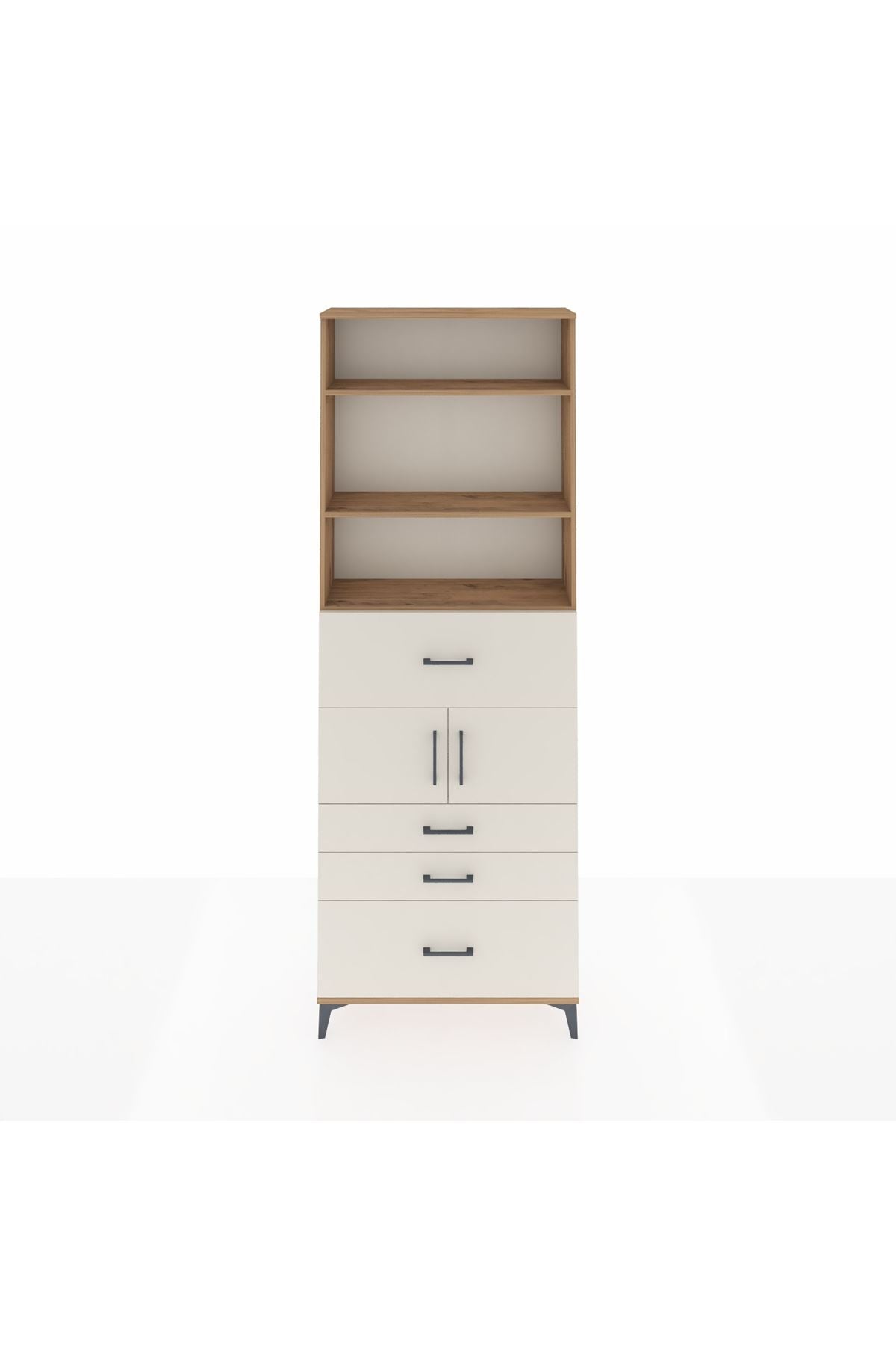 Arges Dolap 4 Raflı 4 Çekmeceli 2 Kapaklı 88x30x243 - S33M176V7A