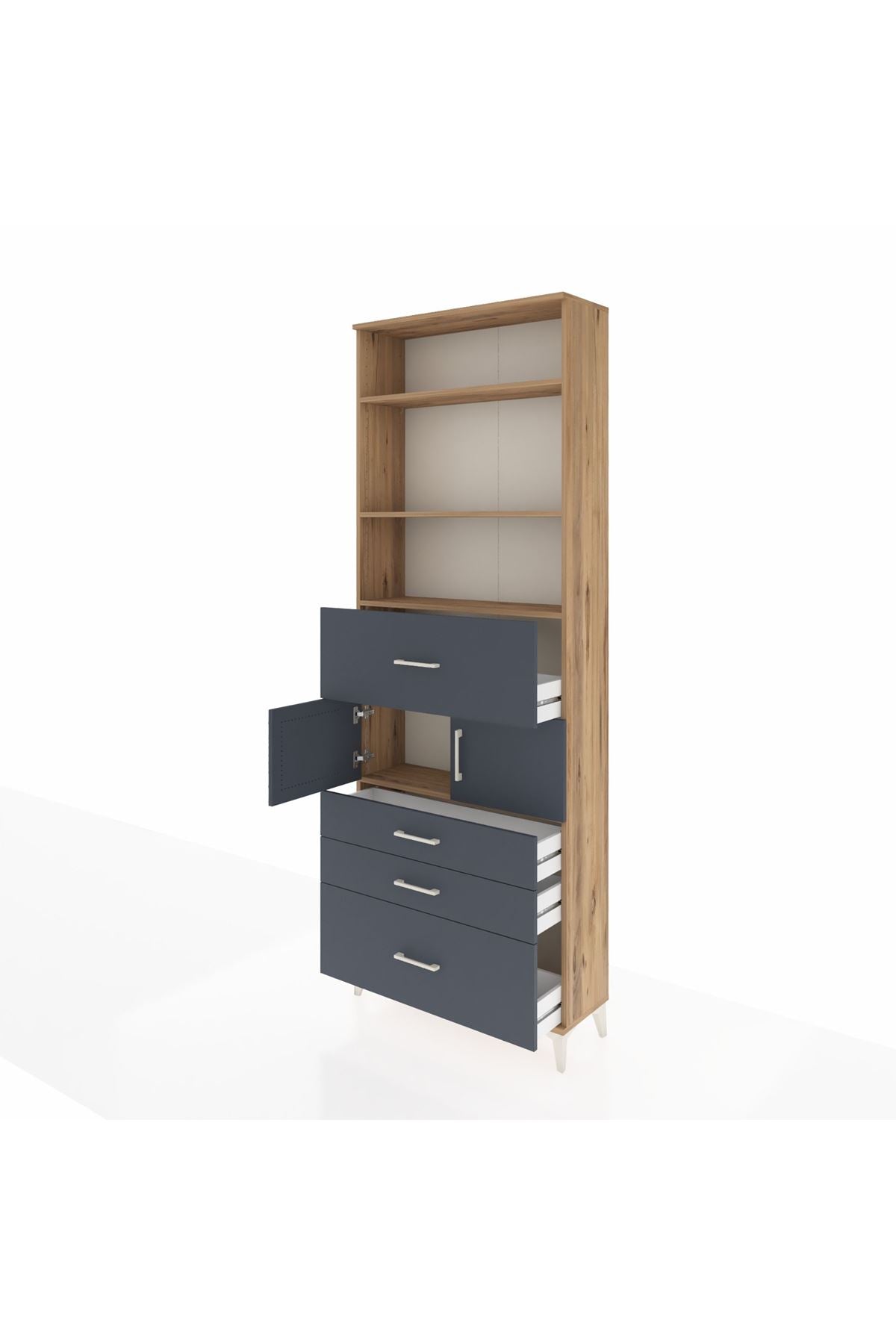 Arges Dolap 4 Raflı 4 Çekmeceli 2 Kapaklı 88x30x243 - S33M176V8A