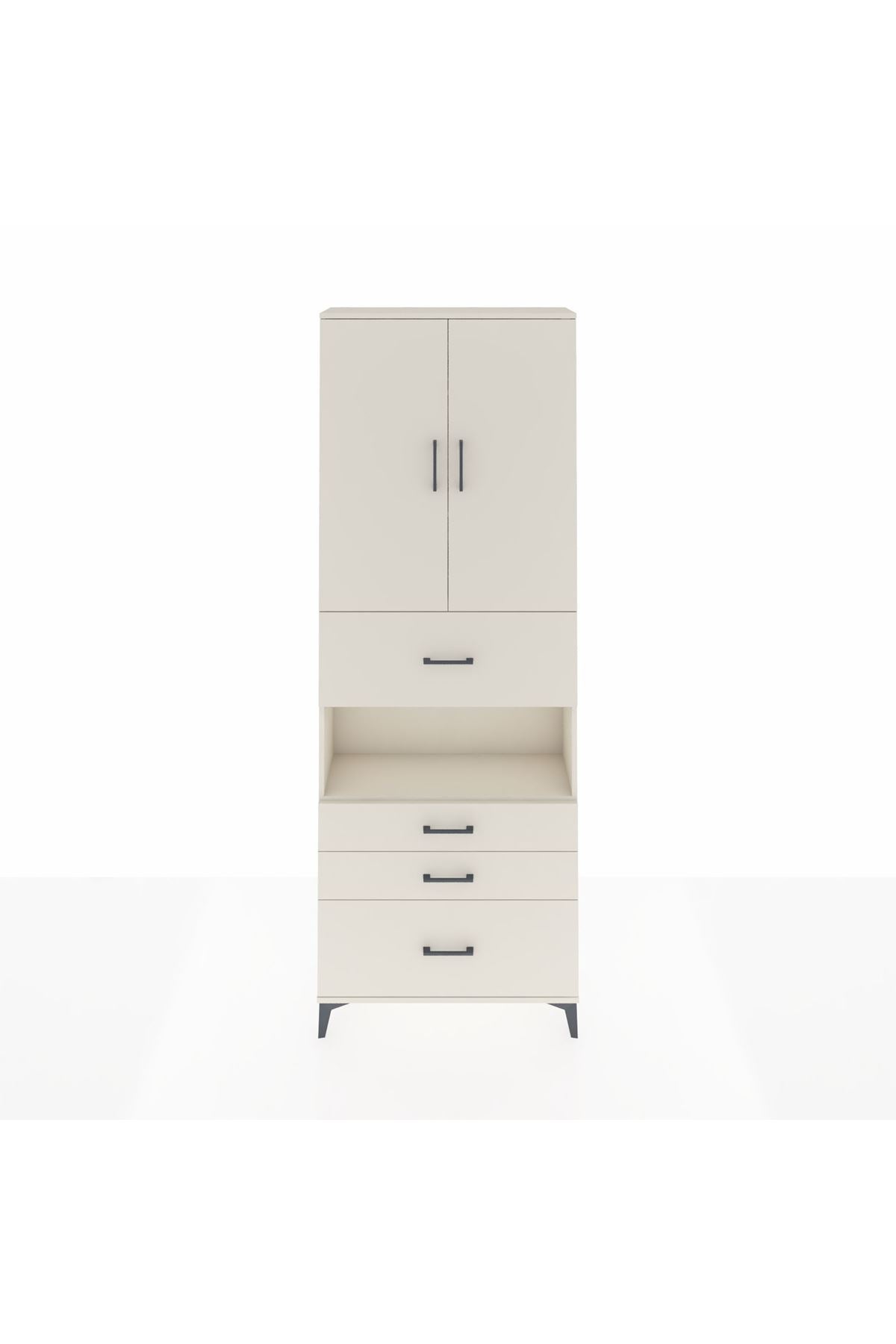 Arges Dolap 4 Raflı 4 Çekmeceli 2 Kapaklı 88x30x243 - S33M177V1A