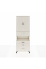 Arges Dolap 4 Raflı 4 Çekmeceli 2 Kapaklı 88x30x243