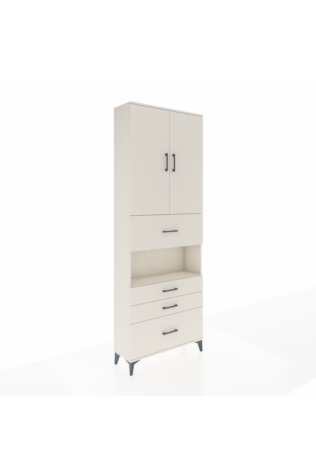 Arges Dolap 4 Raflı 4 Çekmeceli 2 Kapaklı 88x30x243 - S33M177V1A