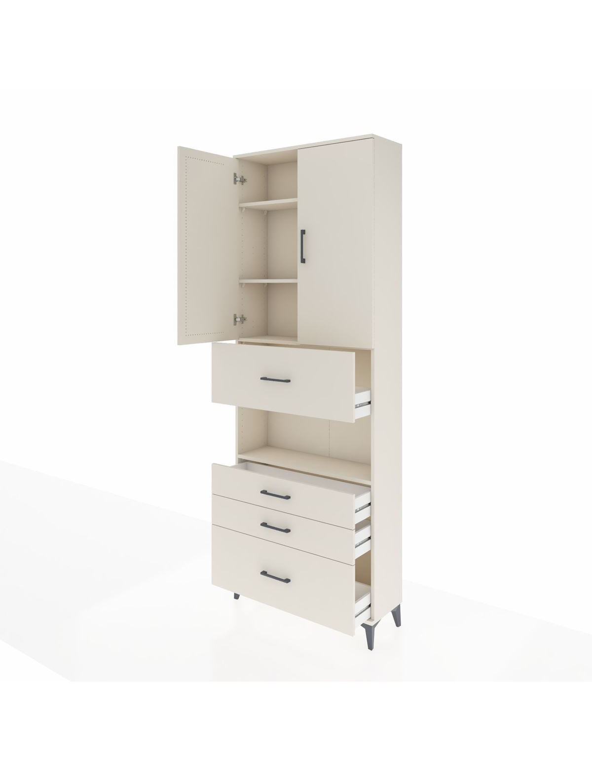 Arges Dolap 4 Raflı 4 Çekmeceli 2 Kapaklı 88x30x243 - S33M177V1A