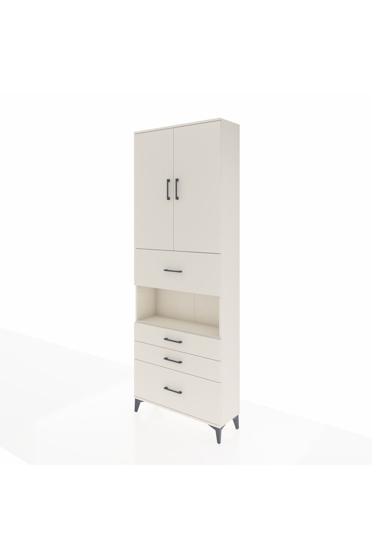 Arges Dolap 4 Raflı 4 Çekmeceli 2 Kapaklı 88x30x243 - S33M177V1A
