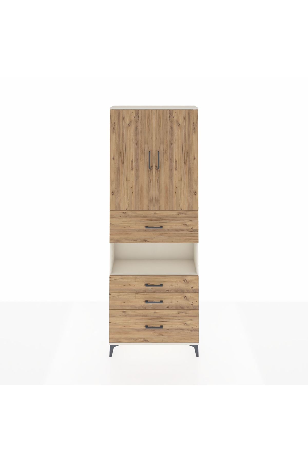 Arges Dolap 4 Raflı 4 Çekmeceli 2 Kapaklı 88x30x243 - S33M177V3A
