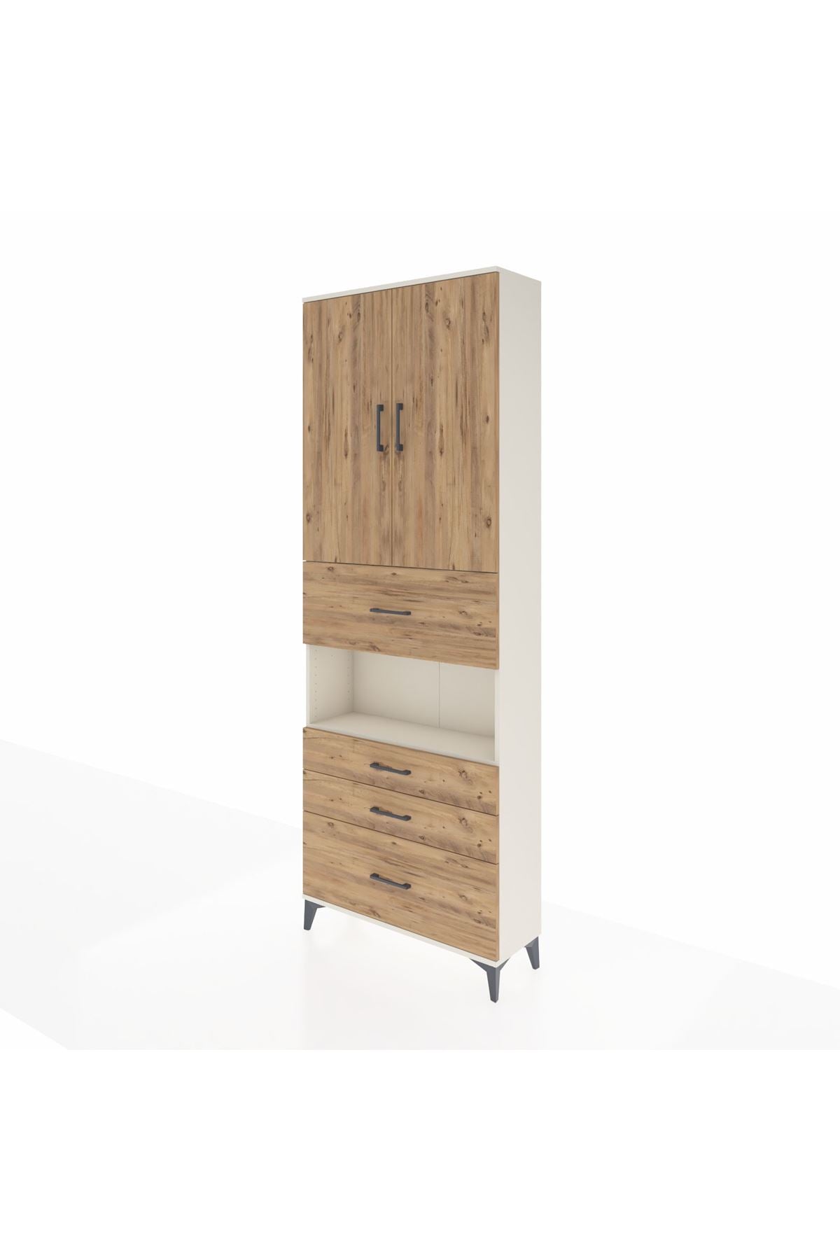 Arges Dolap 4 Raflı 4 Çekmeceli 2 Kapaklı 88x30x243 - S33M177V3A