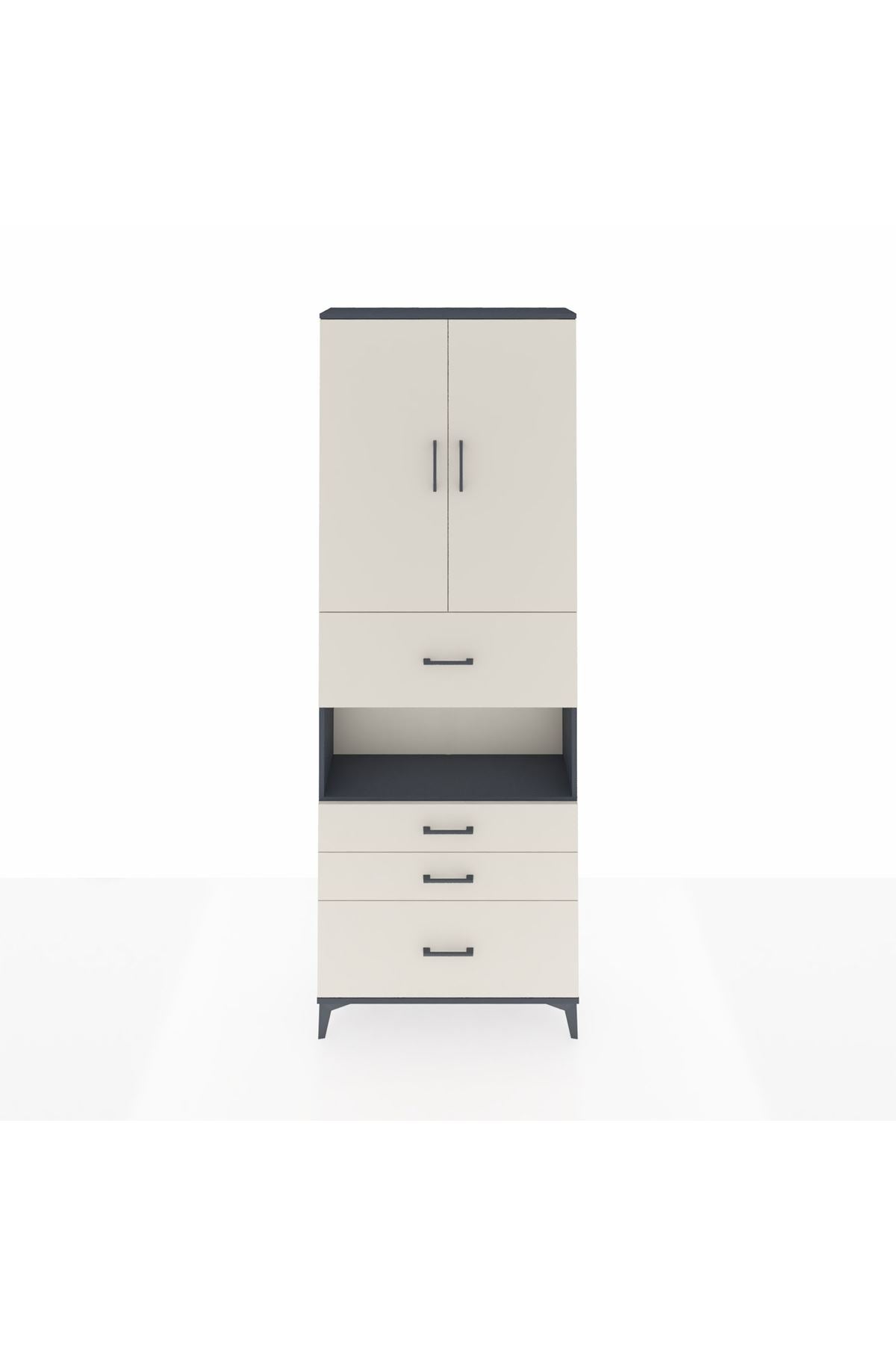 Arges Dolap 4 Raflı 4 Çekmeceli 2 Kapaklı 88x30x243 - S33M177V4A