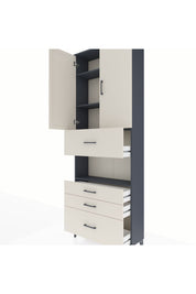 Arges Dolap 4 Raflı 4 Çekmeceli 2 Kapaklı 88x30x243 - S33M177V4A