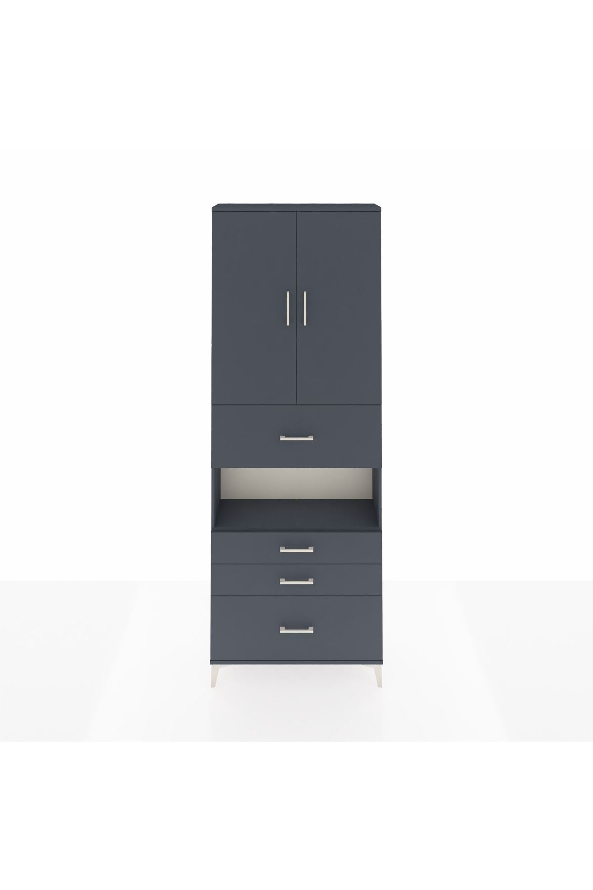 Arges Dolap 4 Raflı 4 Çekmeceli 2 Kapaklı 88x30x243 - S33M177V5A