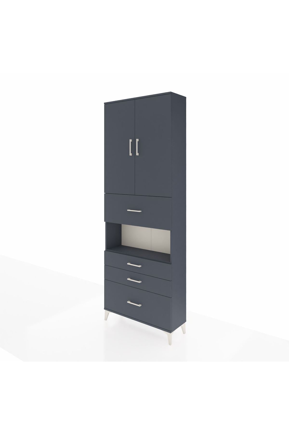 Arges Dolap 4 Raflı 4 Çekmeceli 2 Kapaklı 88x30x243 - S33M177V5A