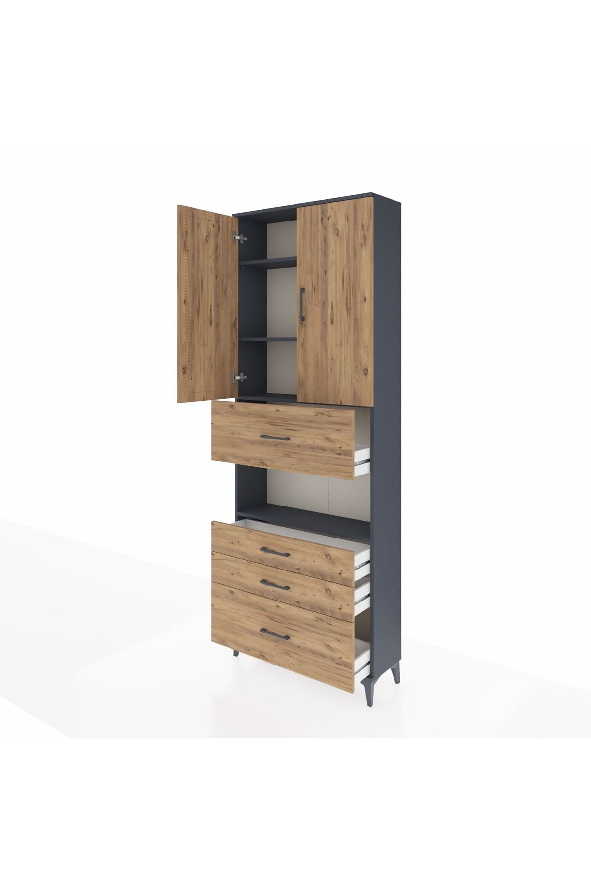 Arges Dolap 4 Raflı 4 Çekmeceli 2 Kapaklı 88x30x243 - S33M177V6A