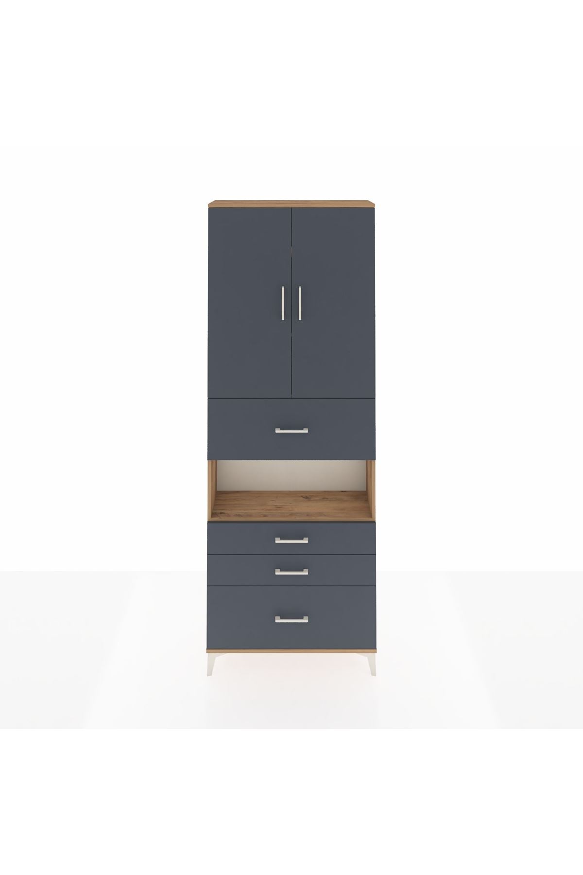 Arges Dolap 4 Raflı 4 Çekmeceli 2 Kapaklı 88x30x243 - S33M177V8A