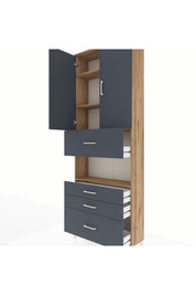 Arges Dolap 4 Raflı 4 Çekmeceli 2 Kapaklı 88x30x243 - S33M177V8A