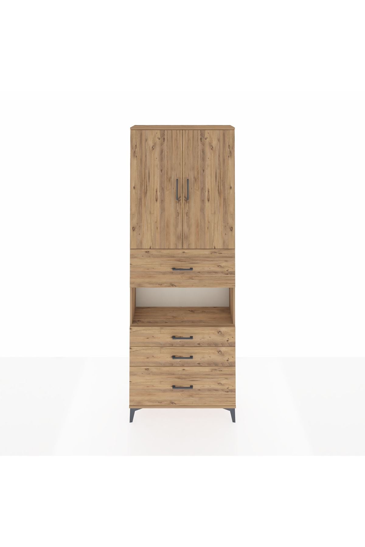 Arges Dolap 4 Raflı 4 Çekmeceli 2 Kapaklı 88x30x243 - S33M177V9A