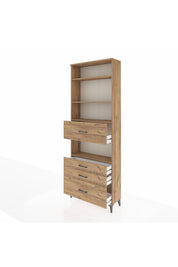 Arges Dolap 4 Raflı 4 Çekmeceli 88x30x243 - S33M178V9A