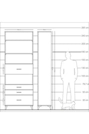Arges Dolap 4 Raflı 4 Çekmeceli 88x30x243 - S33M178V9A