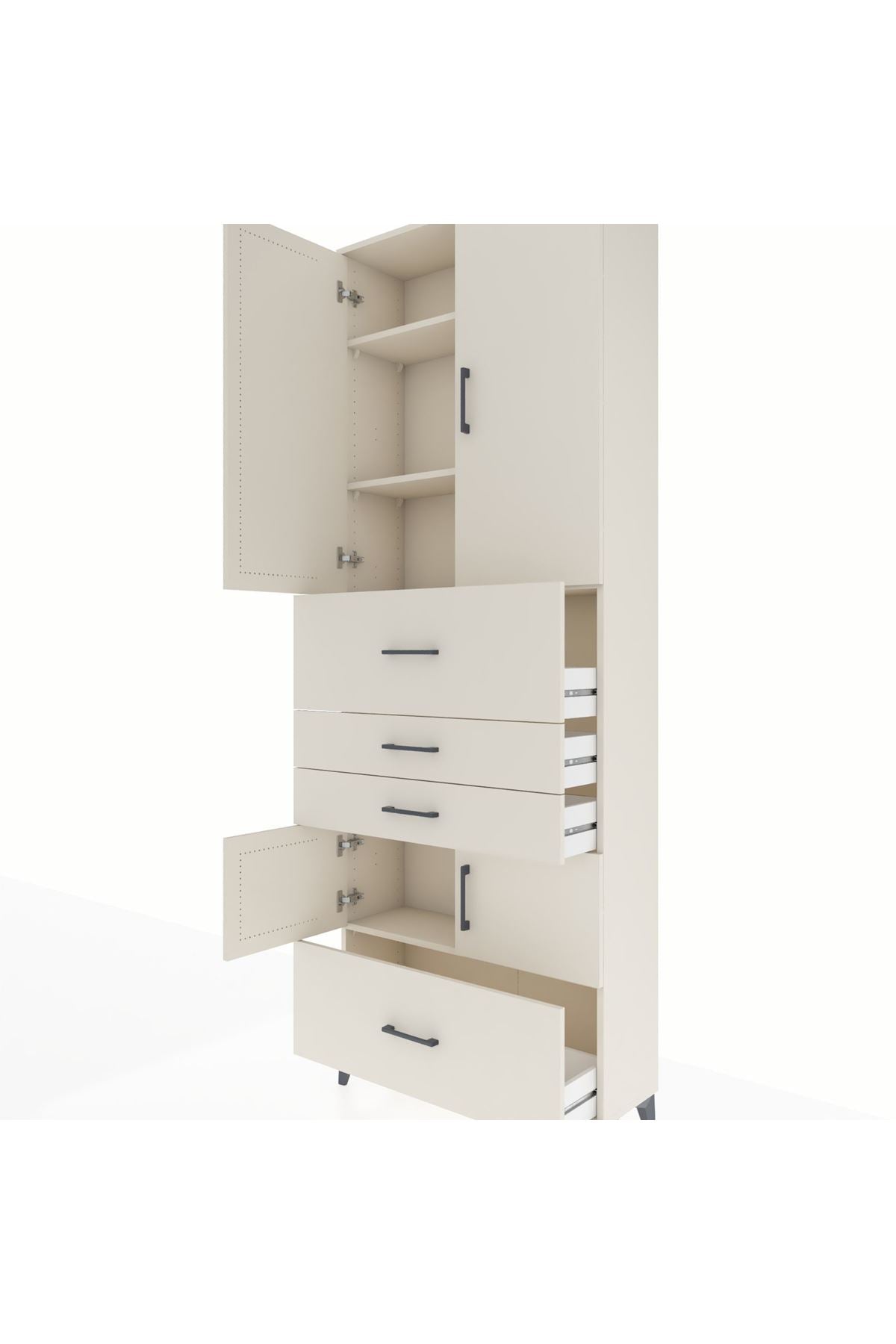 Arges Dolap 4 Raflı 4 Çekmeceli 4 Kapaklı 88x30x243 - S33M179V1A