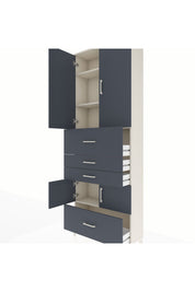 Arges Dolap 4 Raflı 4 Çekmeceli 4 Kapaklı 88x30x243 - S33M179V2A