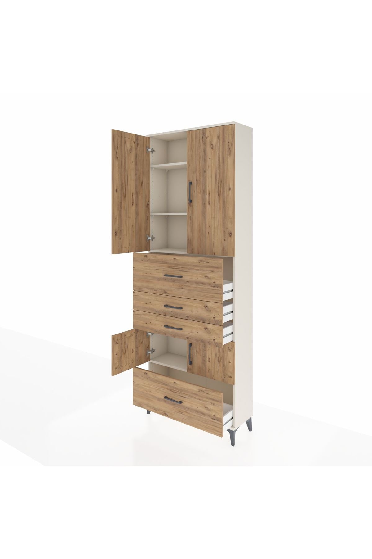 Arges Dolap 4 Raflı 4 Çekmeceli 4 Kapaklı 88x30x243 - S33M179V3A