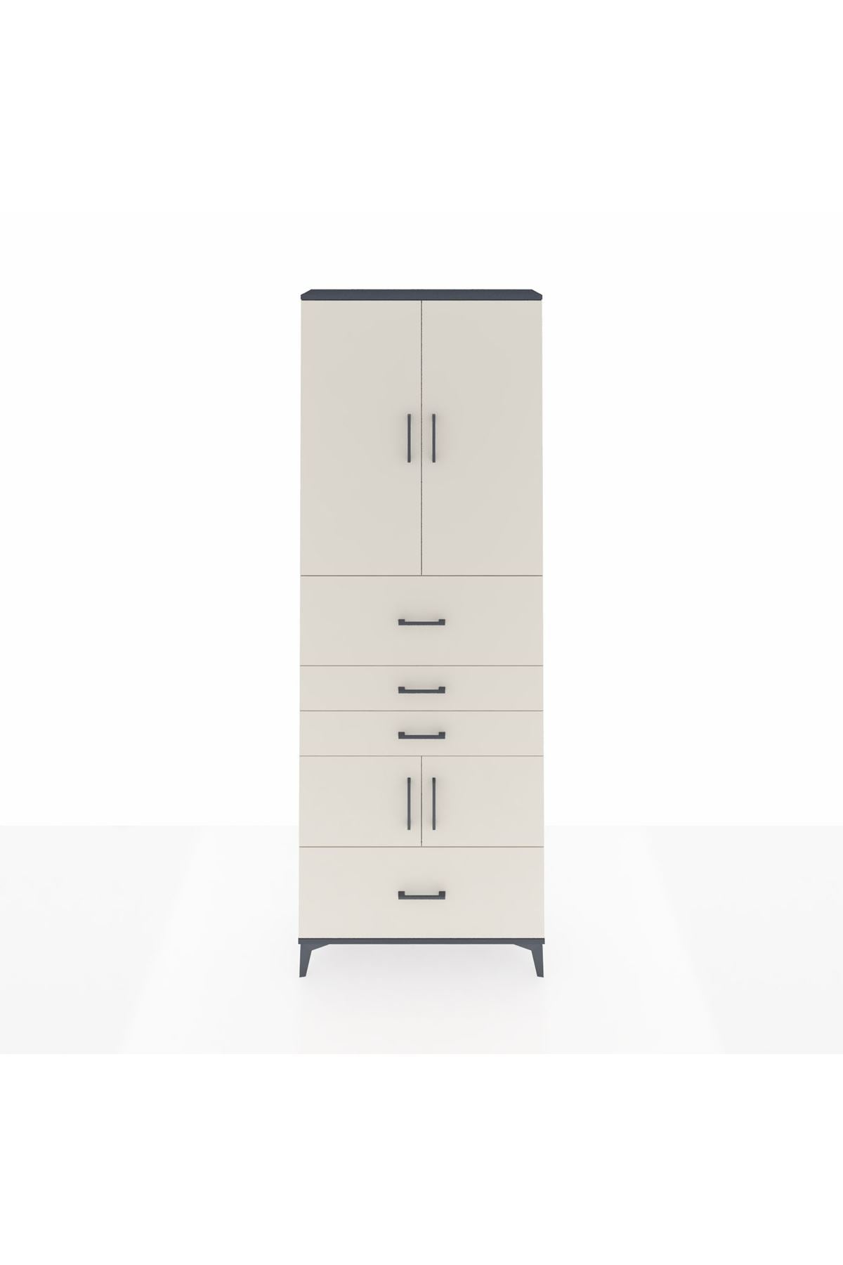 Arges Dolap 4 Raflı 4 Çekmeceli 4 Kapaklı 88x30x243 - S33M179V4A