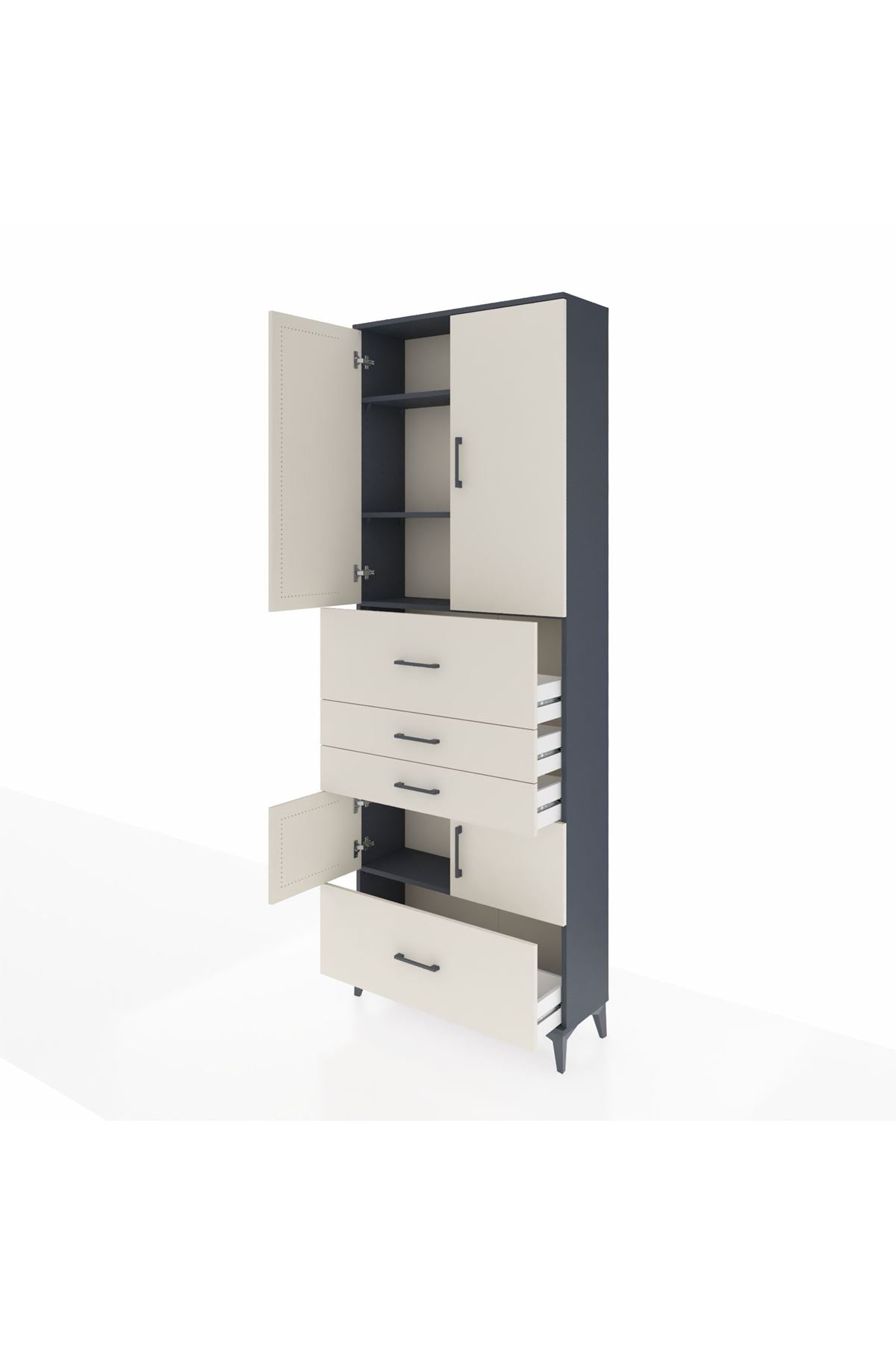 Arges Dolap 4 Raflı 4 Çekmeceli 4 Kapaklı 88x30x243 - S33M179V4A