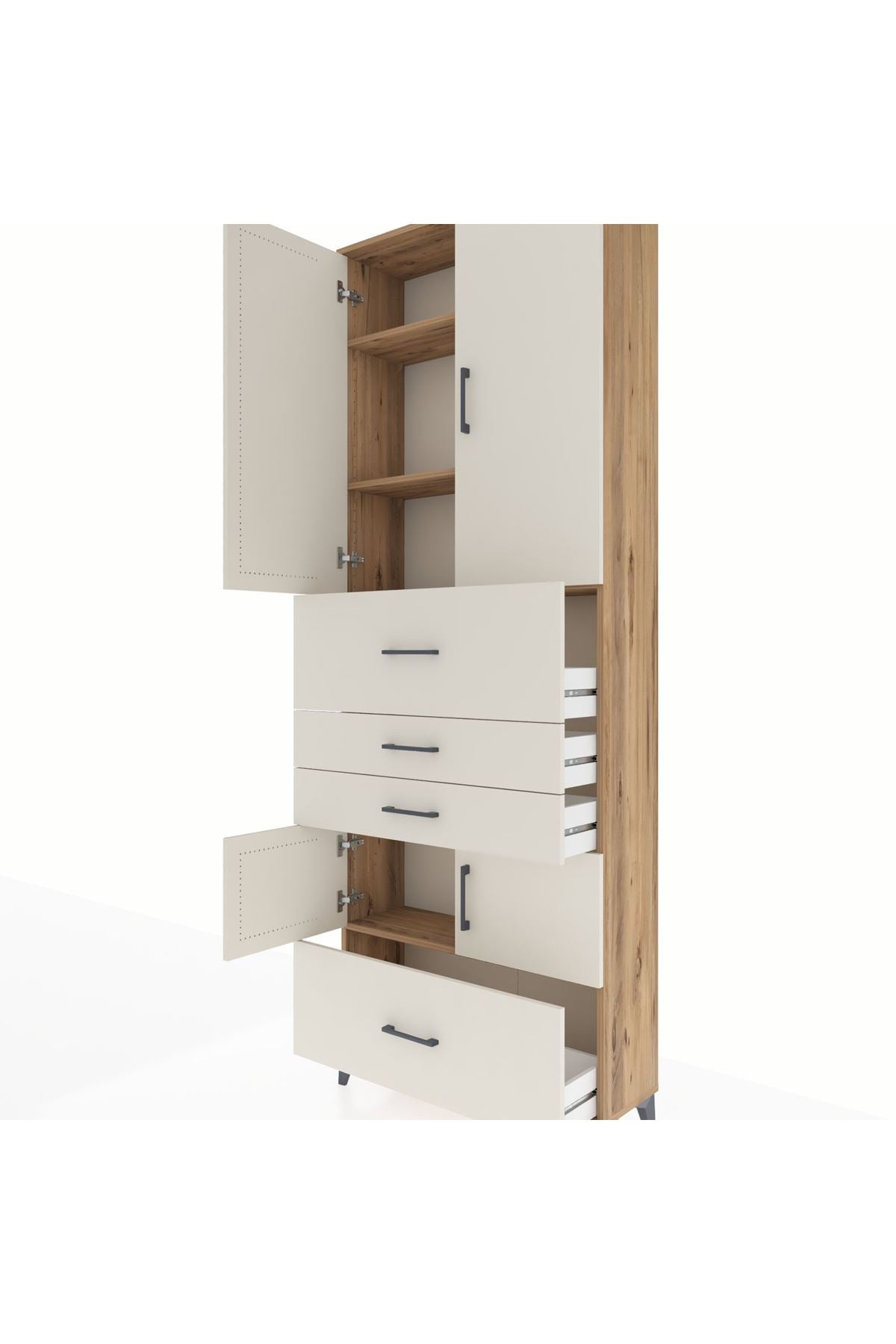 Arges Dolap 4 Raflı 4 Çekmeceli 4 Kapaklı 88x30x243 - S33M179V7A