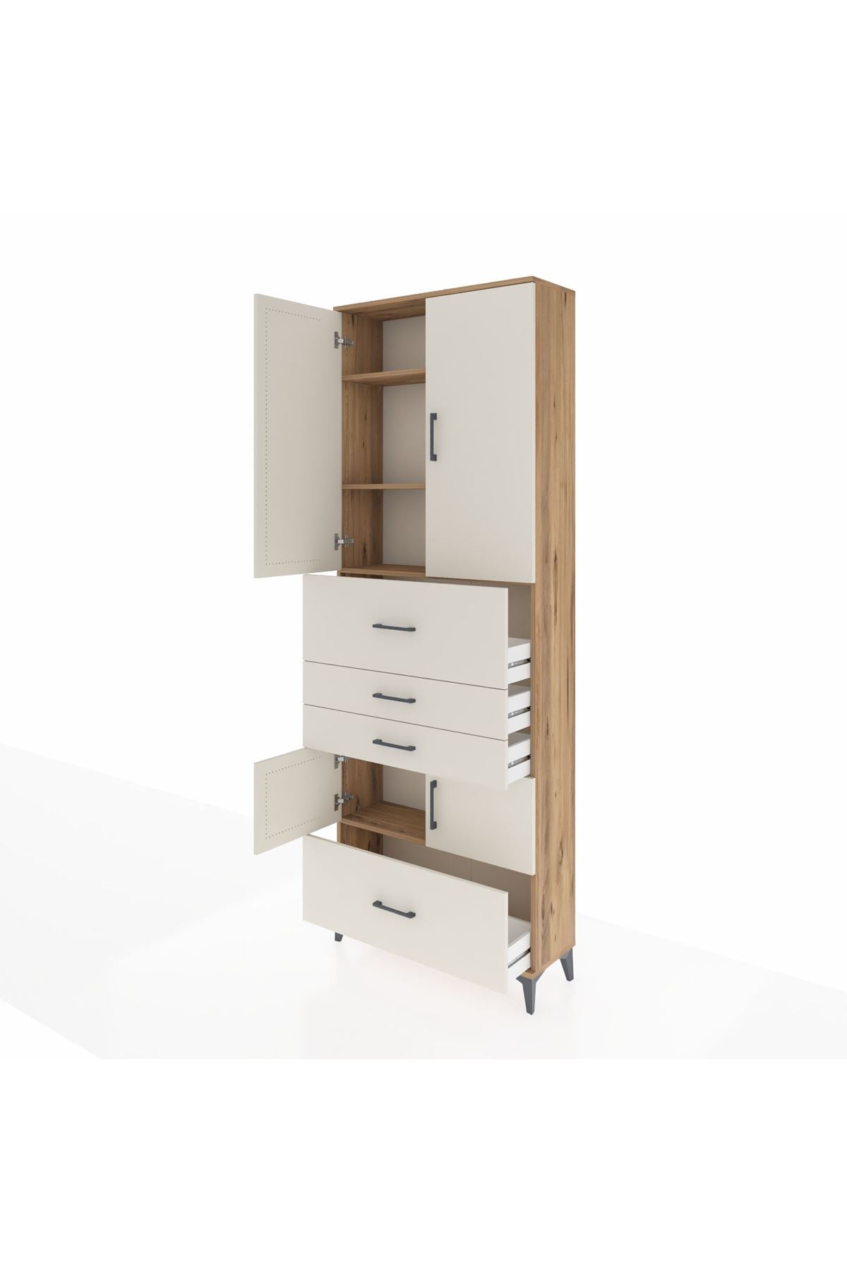 Arges Dolap 4 Raflı 4 Çekmeceli 4 Kapaklı 88x30x243 - S33M179V7A