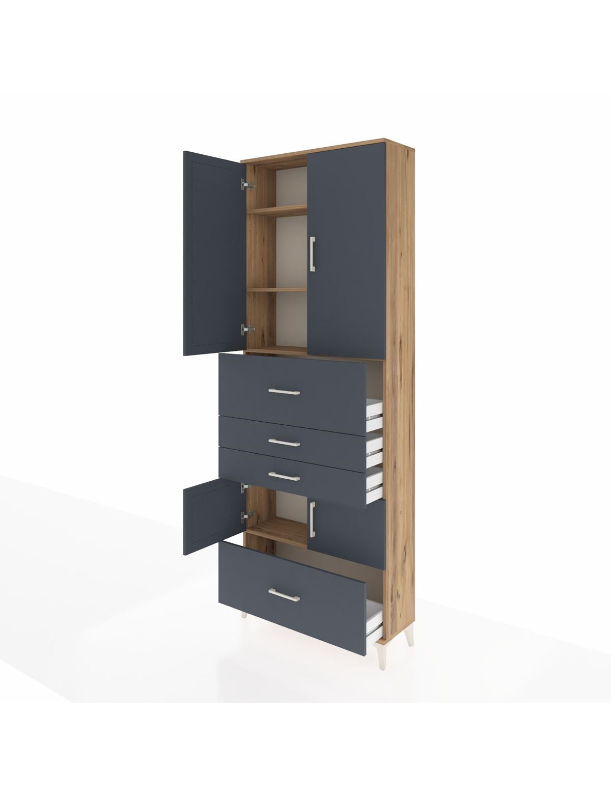 Arges Dolap 4 Raflı 4 Çekmeceli 4 Kapaklı 88x30x243 - S33M179V8A