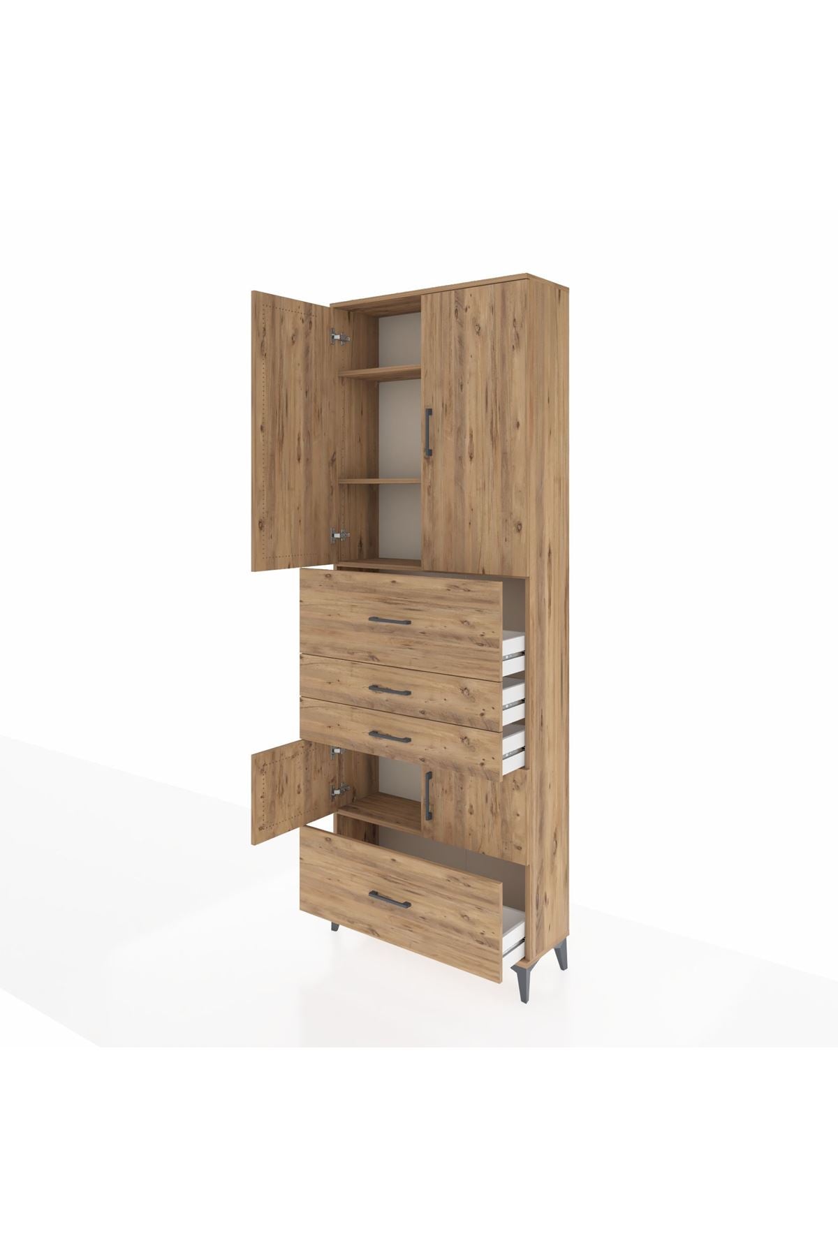 Arges Dolap 4 Raflı 4 Çekmeceli 4 Kapaklı 88x30x243 - S33M179V9A