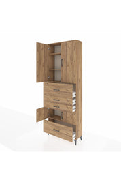 Arges Dolap 4 Raflı 4 Çekmeceli 4 Kapaklı 88x30x243 - S33M179V9A