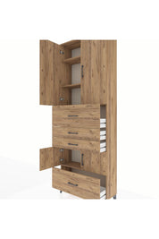 Arges Dolap 4 Raflı 4 Çekmeceli 4 Kapaklı 88x30x243 - S33M179V9A