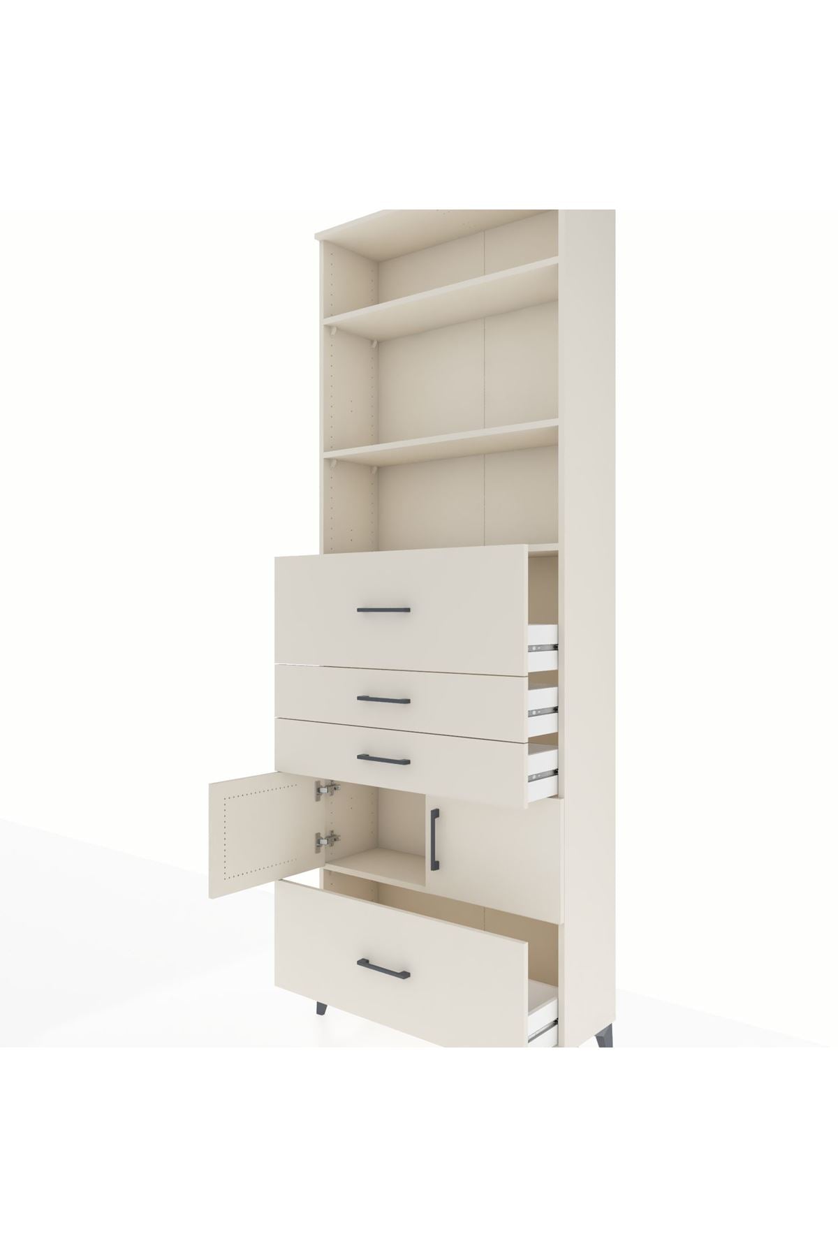 Arges Dolap 4 Raflı 4 Çekmeceli 2 Kapaklı 88x30x243 - S33M180V1A