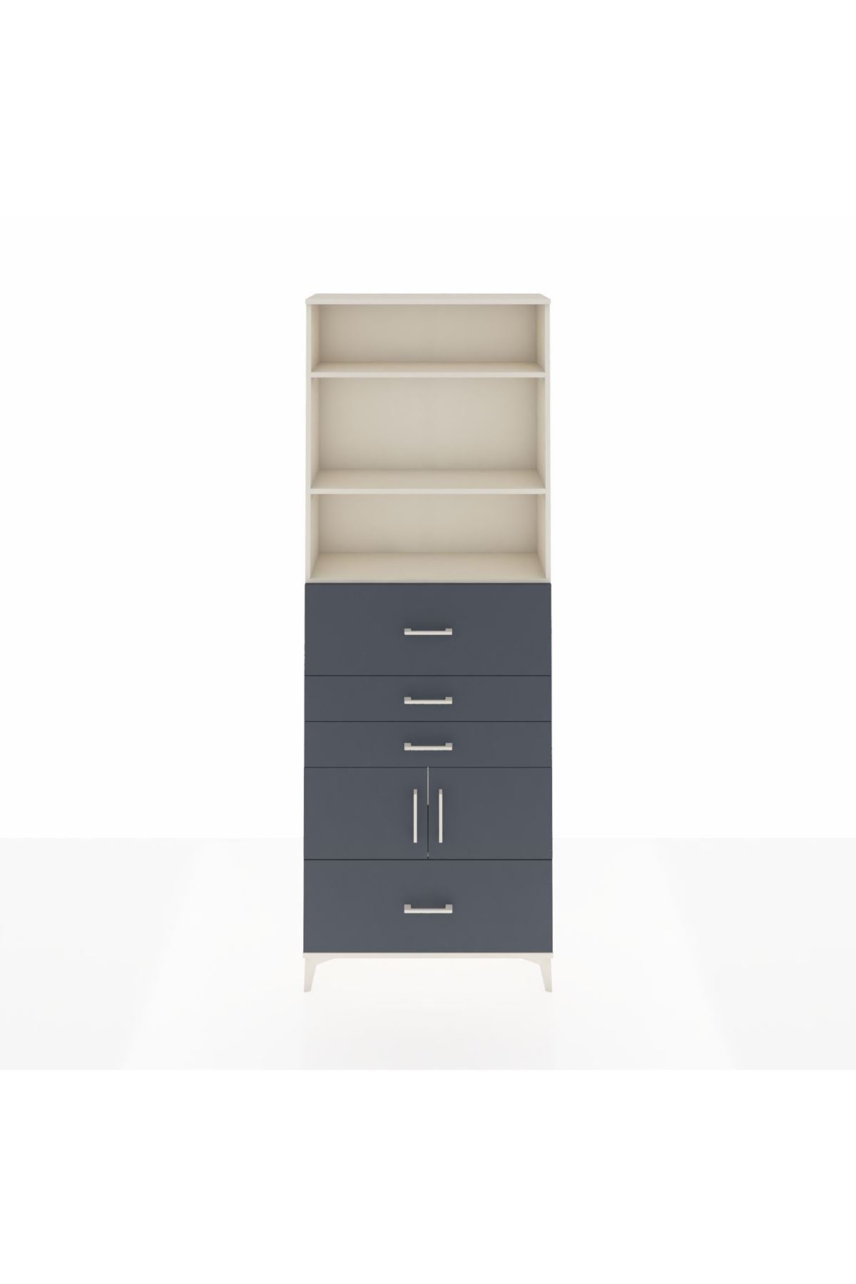 Arges Dolap 4 Raflı 4 Çekmeceli 2 Kapaklı 88x30x243 - S33M180V2A