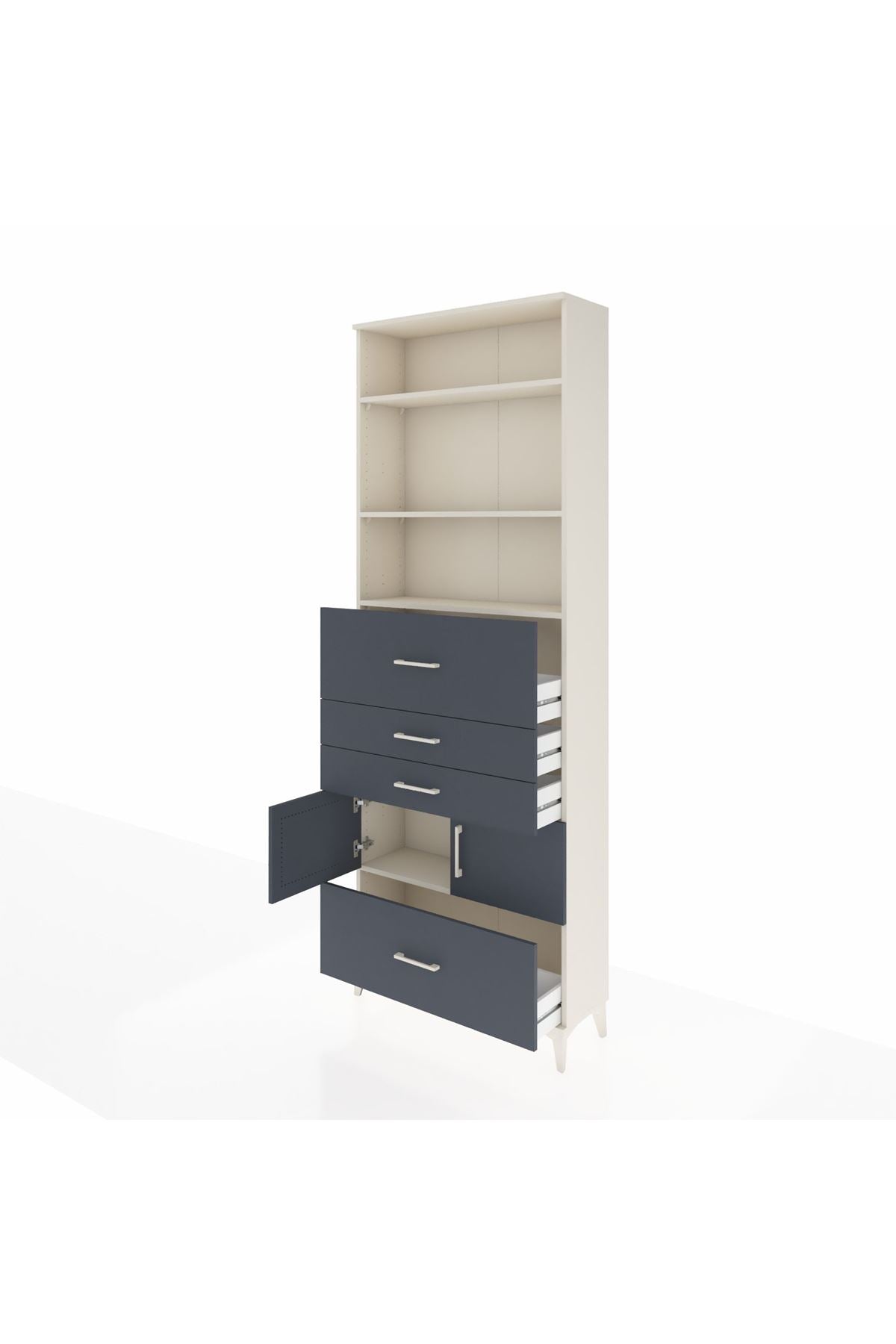 Arges Dolap 4 Raflı 4 Çekmeceli 2 Kapaklı 88x30x243 - S33M180V2A