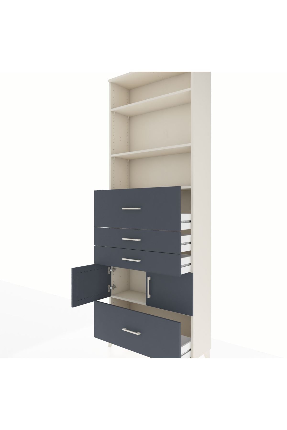 Arges Dolap 4 Raflı 4 Çekmeceli 2 Kapaklı 88x30x243 - S33M180V2A