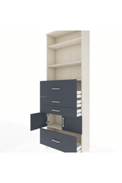 Arges Dolap 4 Raflı 4 Çekmeceli 2 Kapaklı 88x30x243 - S33M180V2A