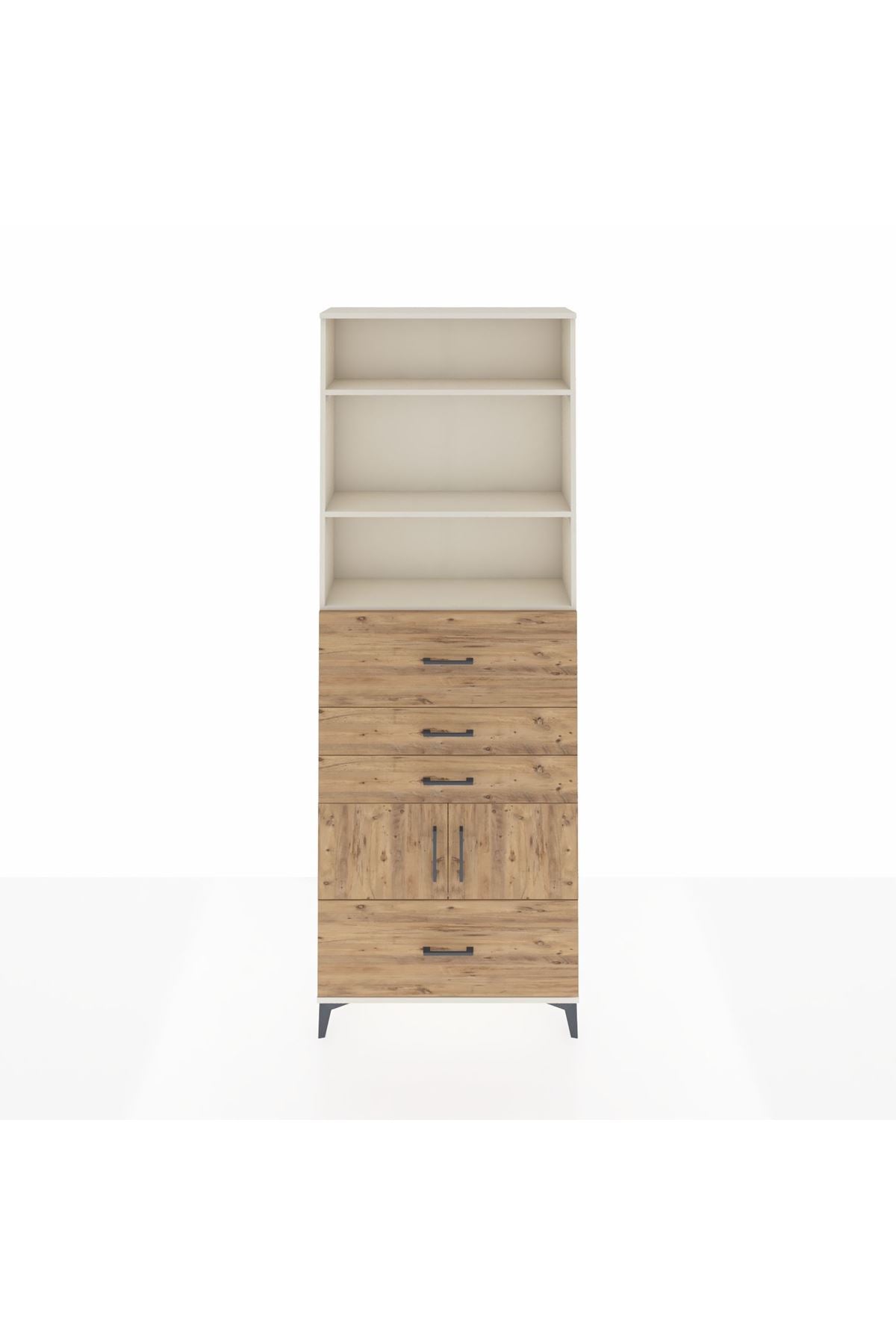 Arges Dolap 4 Raflı 4 Çekmeceli 2 Kapaklı 88x30x243 - S33M180V3A