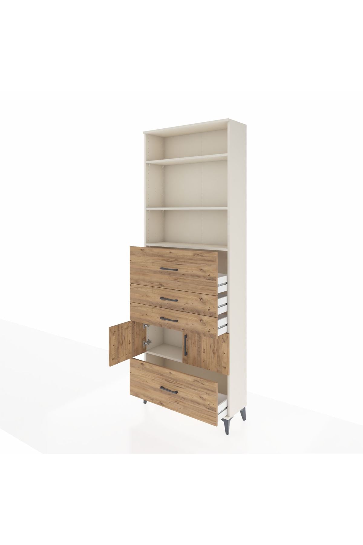 Arges Dolap 4 Raflı 4 Çekmeceli 2 Kapaklı 88x30x243 - S33M180V3A