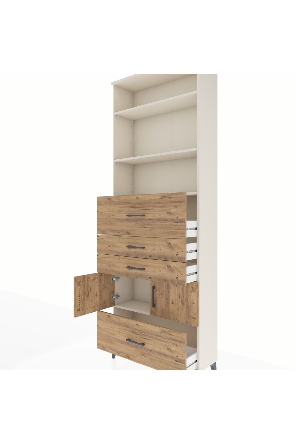 Arges Dolap 4 Raflı 4 Çekmeceli 2 Kapaklı 88x30x243 - S33M180V3A