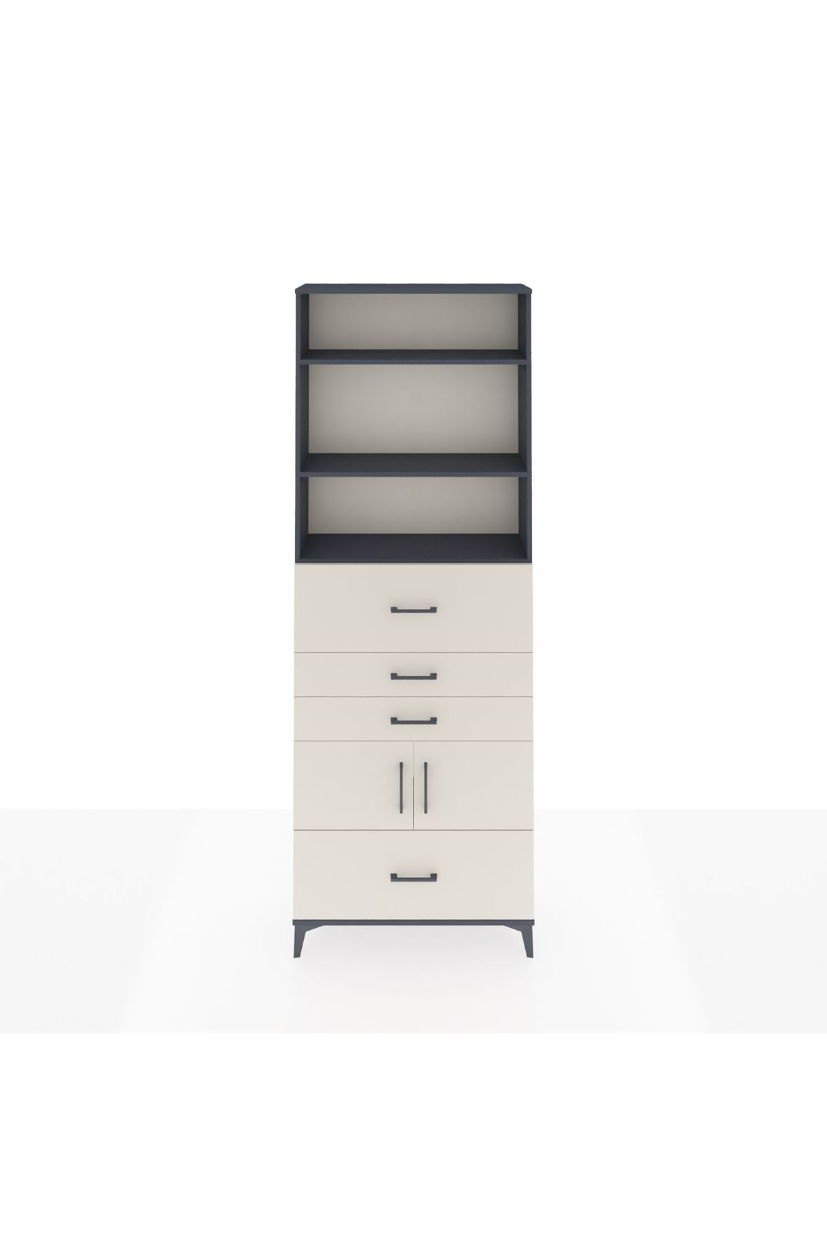 Arges Dolap 4 Raflı 4 Çekmeceli 2 Kapaklı 88x30x243 - S33M180V4A