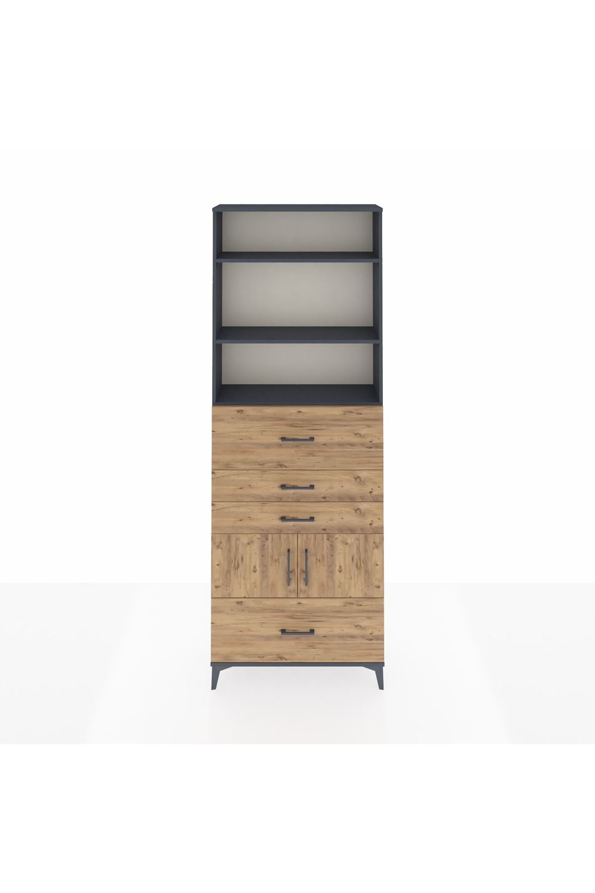 Arges Dolap 4 Raflı 4 Çekmeceli 2 Kapaklı 88x30x243 - S33M180V6A