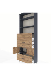 Arges Dolap 4 Raflı 4 Çekmeceli 2 Kapaklı 88x30x243 - S33M180V6A