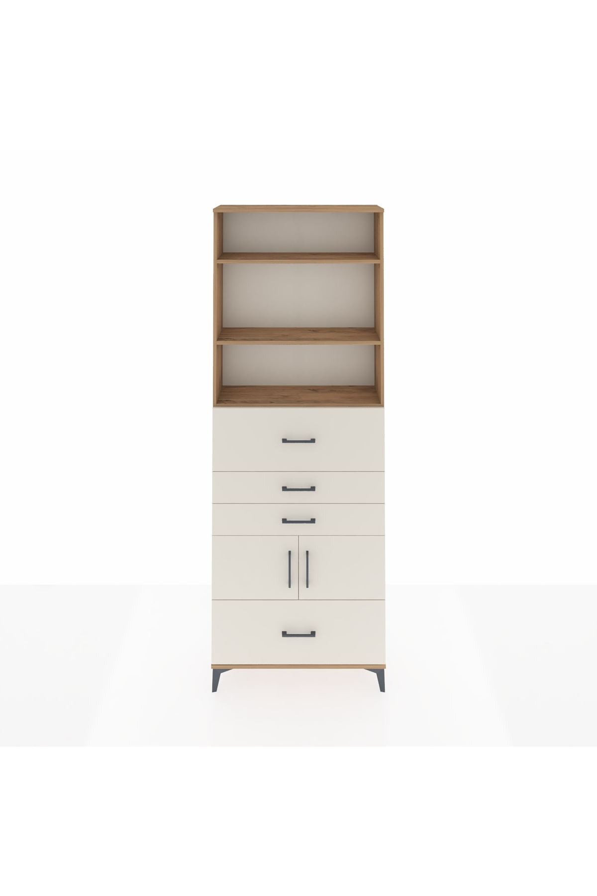 Arges Dolap 4 Raflı 4 Çekmeceli 2 Kapaklı 88x30x243 - S33M180V7A