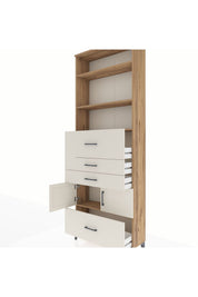 Arges Dolap 4 Raflı 4 Çekmeceli 2 Kapaklı 88x30x243 - S33M180V7A