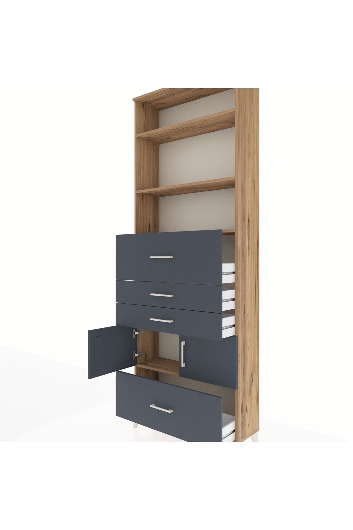 Arges Dolap 4 Raflı 4 Çekmeceli 2 Kapaklı 88x30x243 - S33M180V8A